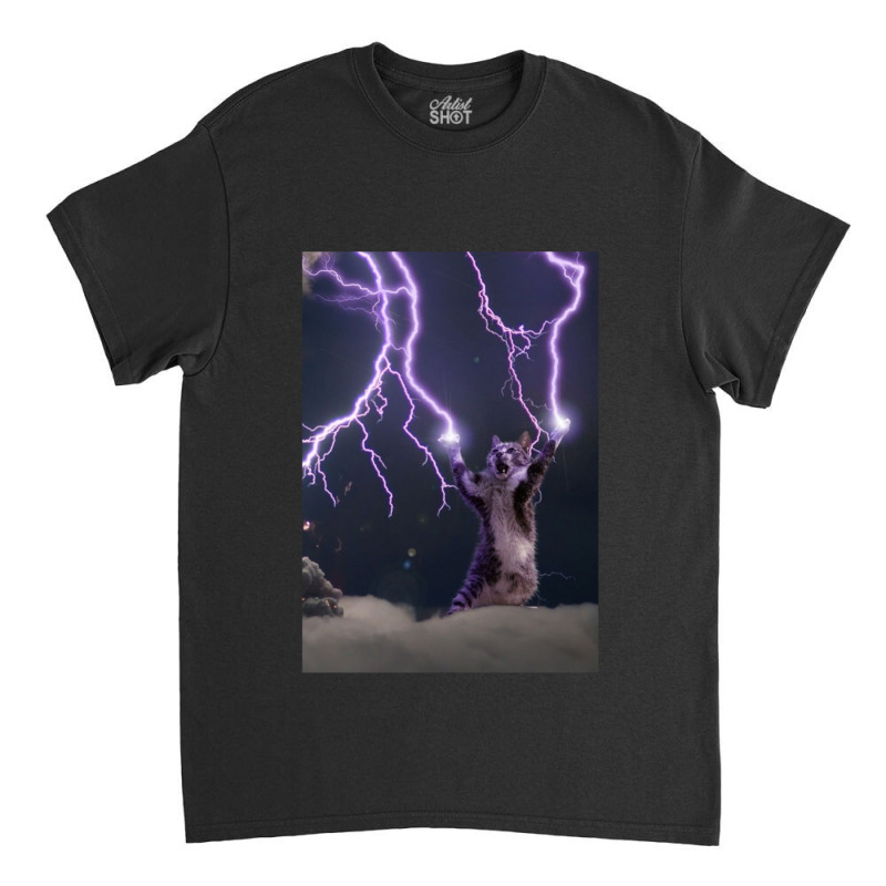 Lightning Cat Classic T-shirt by CAMMIGRAHAM | Artistshot