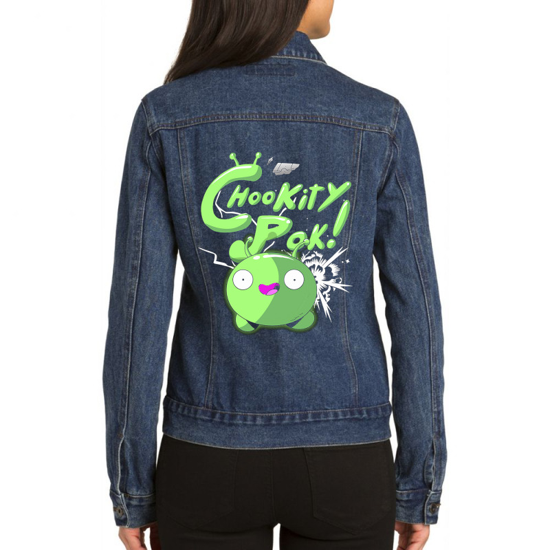 Chookity Pok Ladies Denim Jacket by SamAlexanderMcnutt | Artistshot