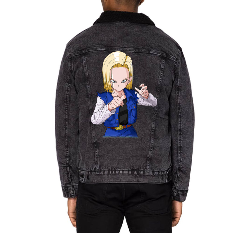 Android 18 Zurini Unisex Sherpa-lined Denim Jacket | Artistshot