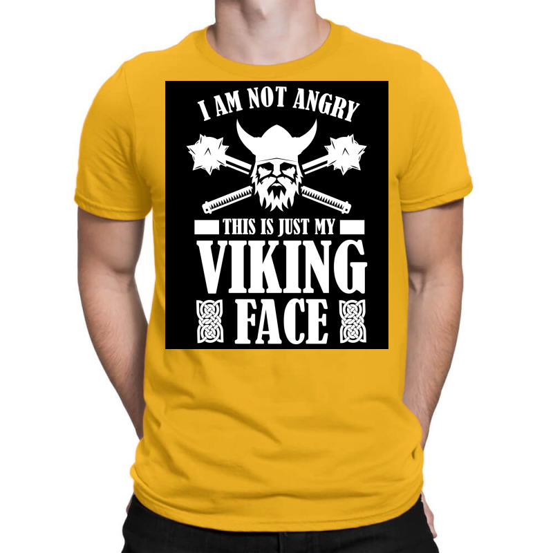 Proud Viking Warrior With Beard Helmet  Blue Stars Red T-shirt | Artistshot