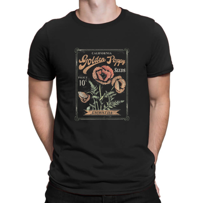 Trendy California Golden Poppy Vintage Stamp T-shirt | Artistshot