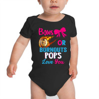 Bows Or Burnouts Pops Loves You Gender Reveal Party Idea T Shirt Baby Bodysuit | Artistshot