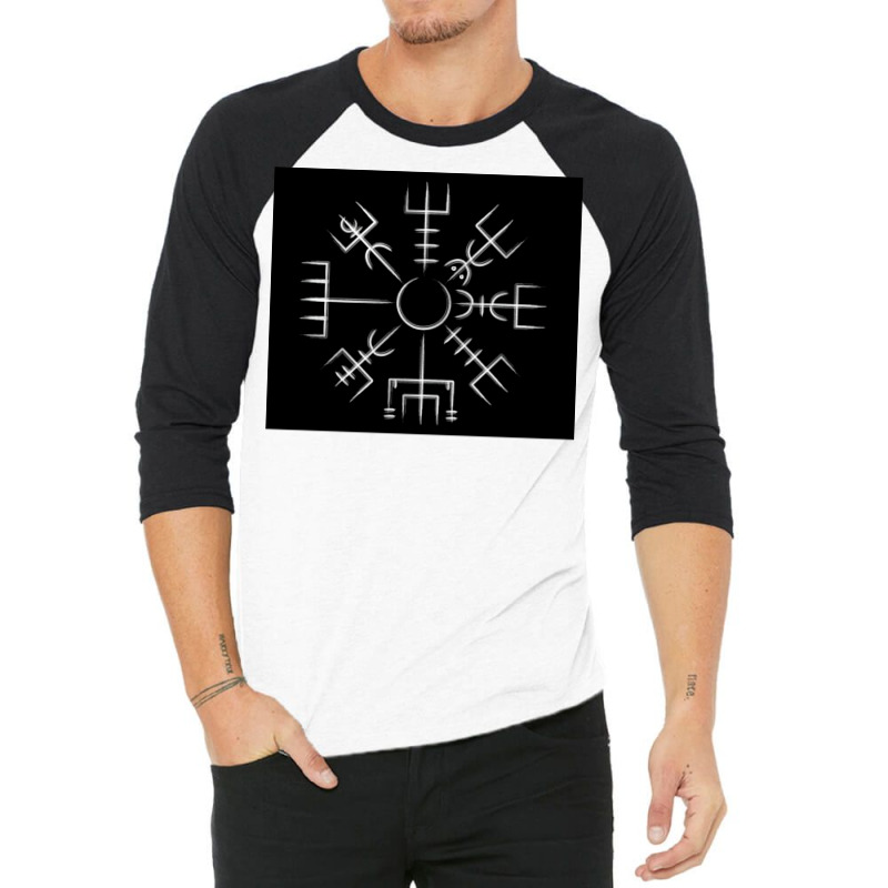 Vegvisir Viking Compass Art Icelandic Staves  Hippie Travel 3/4 Sleeve Shirt | Artistshot