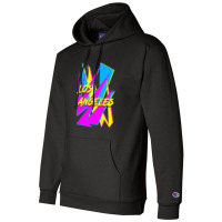 Los Angeles Retrowave Sharp Angles Cmyk Neon 80s Edition 1 Champion Hoodie | Artistshot