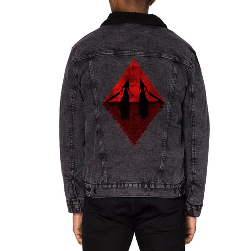 Pyramid Mirror 1 Unisex Sherpa-lined Denim Jacket | Artistshot