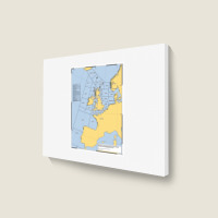 Uk Shipping Forecast Map  Blue Cute Trending Landscape Canvas Print | Artistshot