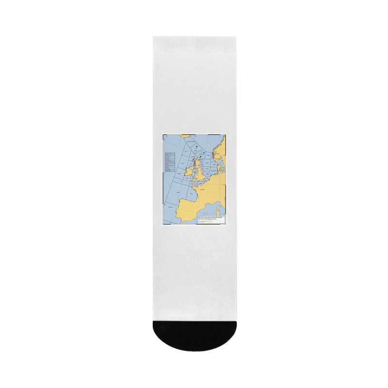 Uk Shipping Forecast Map  Blue Cute Trending Crew Socks | Artistshot