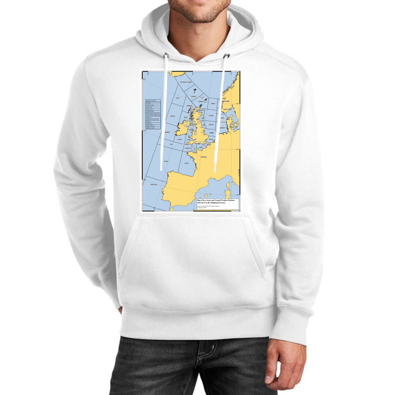 Uk Shipping Forecast Map  Blue Cute Trending Unisex Hoodie | Artistshot