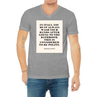 In Italy The Office Quote Poster V-neck Tee | Artistshot