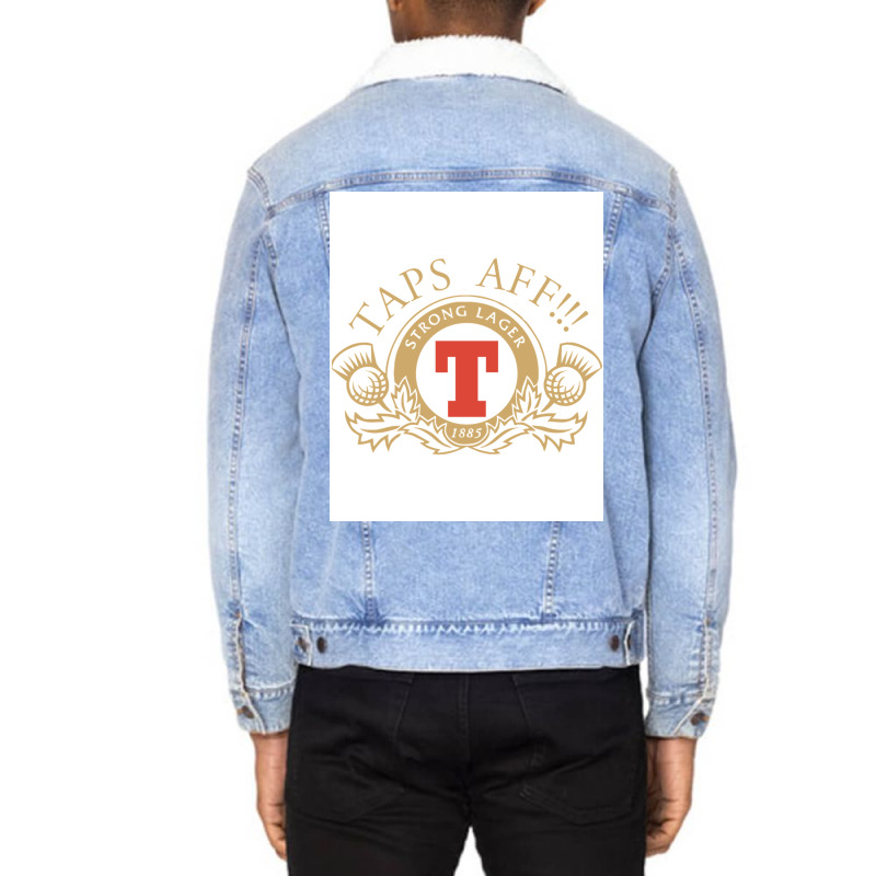 Taps Aff Tops Off Lager Parody Glasgow Poster Vintage Unisex Sherpa-lined Denim Jacket | Artistshot