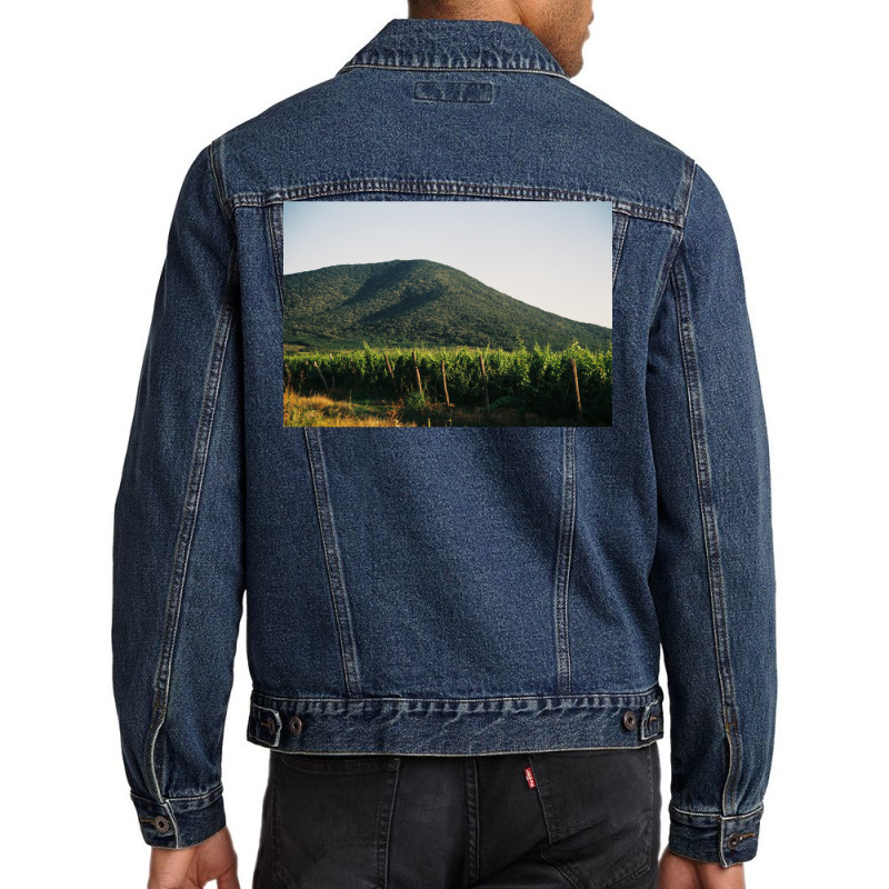 Hill With The Vineyard  Classic  Summer Green Men Denim Jacket | Artistshot