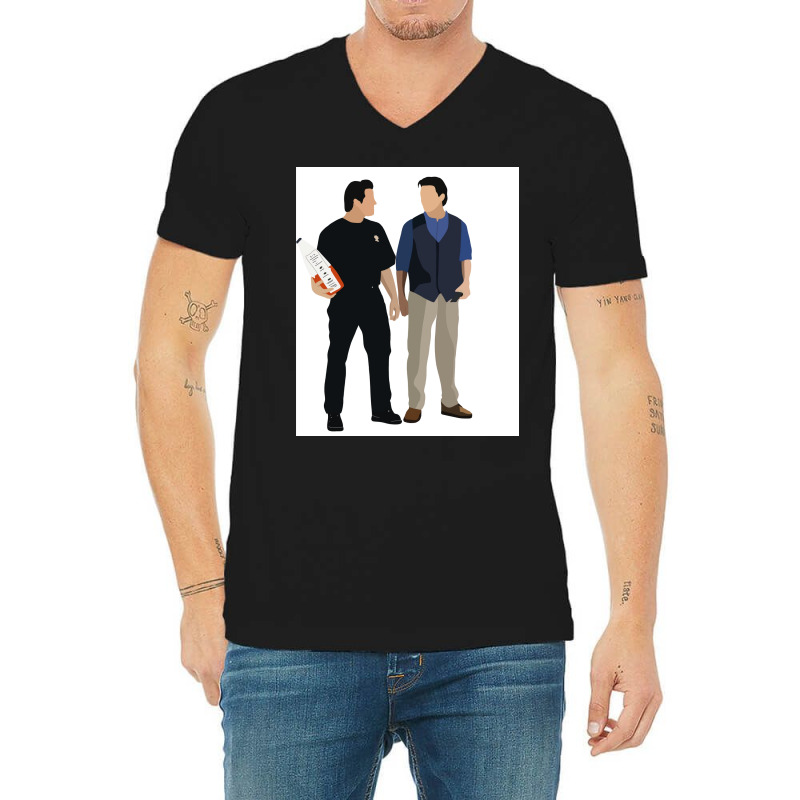 Joey And Chandler Poster Trending V-neck Tee | Artistshot