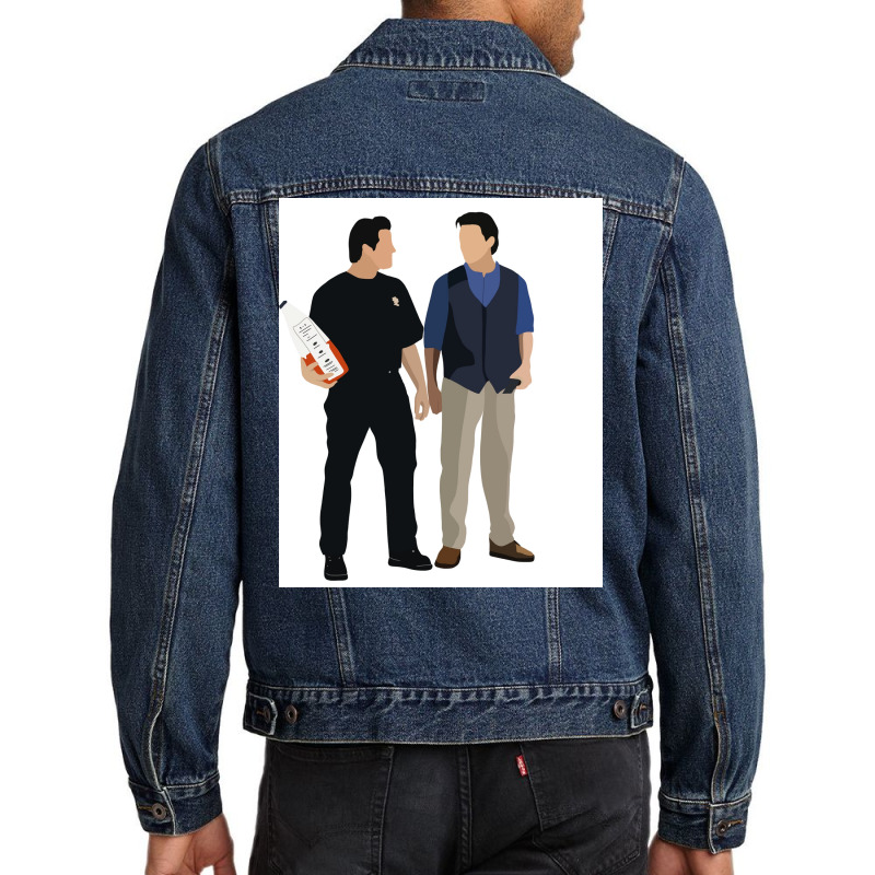 Joey And Chandler Poster Trending Men Denim Jacket | Artistshot