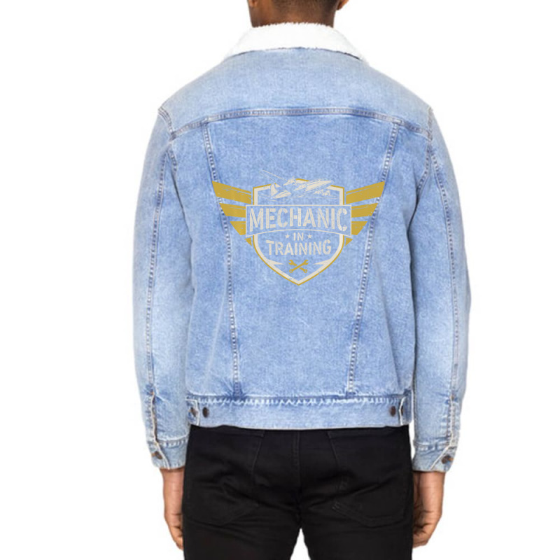 Hot Trend Aircraft Mechanic In Training Aviation School Amt Student Unisex Sherpa-lined Denim Jacket | Artistshot