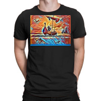 Viking Warrior In A Boat  Vintage Hipster T-shirt | Artistshot