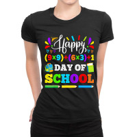 Limited Edition Happy 100th Day Of School Math Problem 100th Day Of Sc Ladies Fitted T-shirt | Artistshot