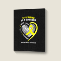 Women Men Yellow Endo Warrior Friend Endometriosis Awareness Portrait Canvas Print | Artistshot