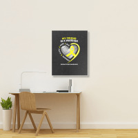 Women Men Yellow Endo Warrior Friend Endometriosis Awareness Portrait Canvas Print | Artistshot