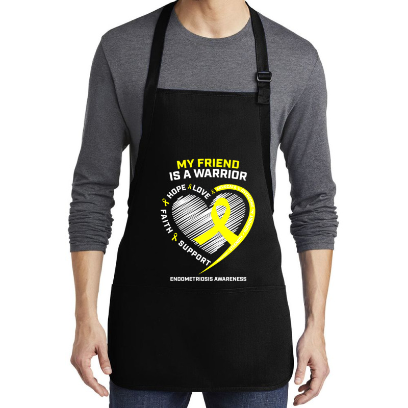 Women Men Yellow Endo Warrior Friend Endometriosis Awareness Medium-length Apron | Artistshot