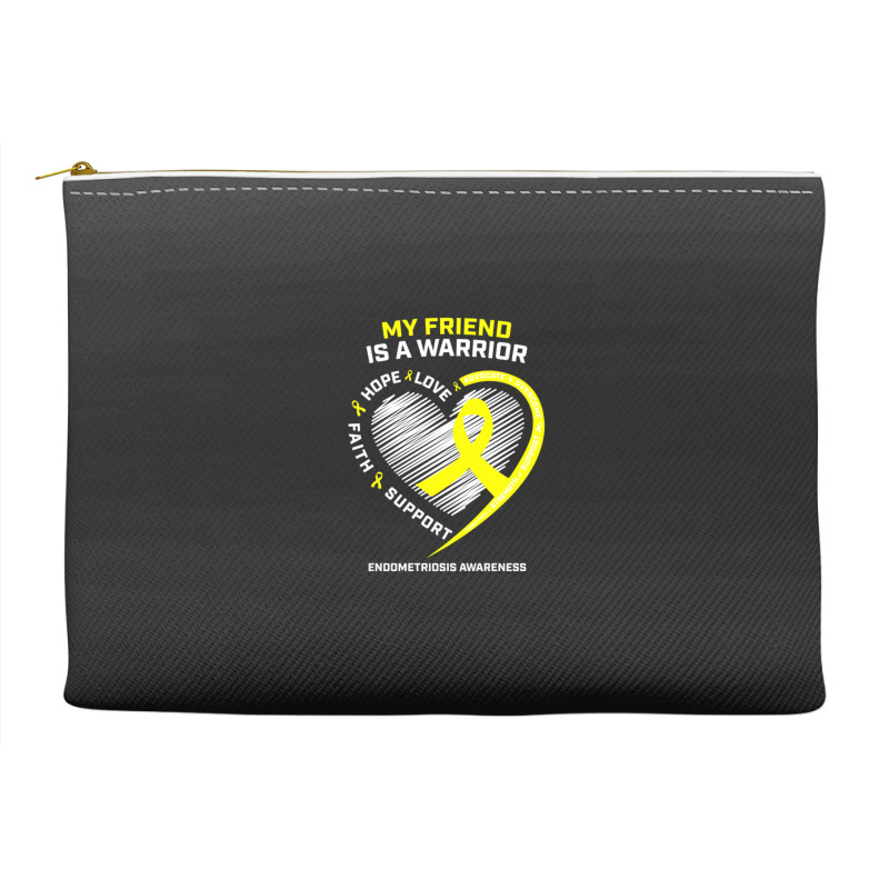 Women Men Yellow Endo Warrior Friend Endometriosis Awareness Accessory Pouches | Artistshot