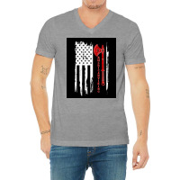 Vintage American Viking Usa Flag  Humor 70s V-neck Tee | Artistshot