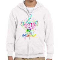 Funky Colorful Music Treble Clef Musical Note T Shirt Youth Zipper Hoodie | Artistshot