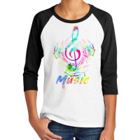 Funky Colorful Music Treble Clef Musical Note T Shirt Youth 3/4 Sleeve | Artistshot