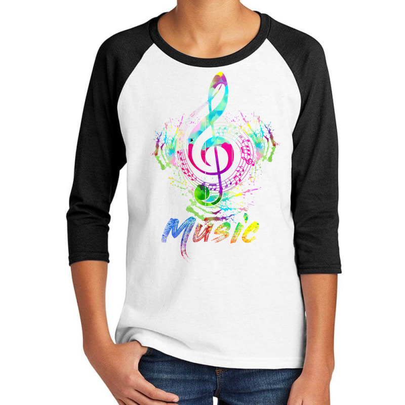 Funky Colorful Music Treble Clef Musical Note T Shirt Youth 3/4 Sleeve by kogmor58594 | Artistshot