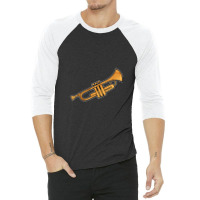 Trumpet Instrument Brass Music Musician 3/4 Sleeve Shirt | Artistshot