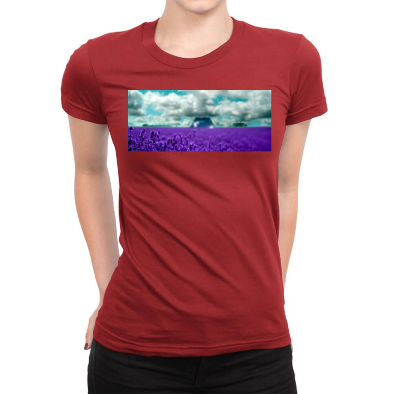 Utopia Purple Landscape Poster Ladies Fitted T-Shirt by pectolboevex | Artistshot