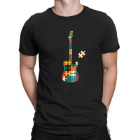 Retro Style Puzzle Tstyle Electric Guitar Silhouette T-shirt | Artistshot