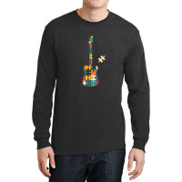 Retro Style Puzzle Tstyle Electric Guitar Silhouette Long Sleeve Shirts | Artistshot