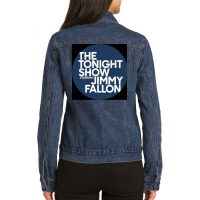 Pak Rt Dan Bu Rt Sukan Nonton The Tonight Show Poster Love Ladies Denim Jacket | Artistshot