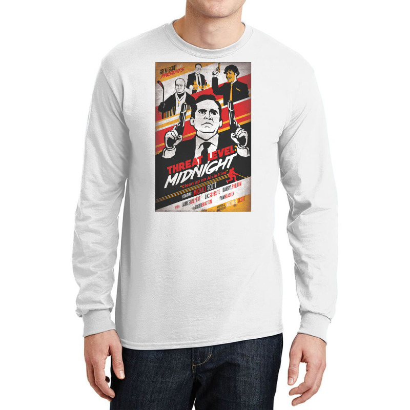 Threat Level Midnight Clean Up On Aisle Five Poster Retro Long Sleeve Shirts | Artistshot