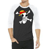 Unique Straw Hat Flag Anime 3/4 Sleeve Shirt | Artistshot