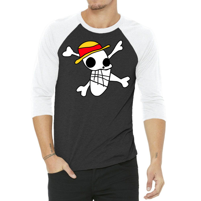 Unique Straw Hat Flag Anime 3/4 Sleeve Shirt by dobajagoldiiy | Artistshot