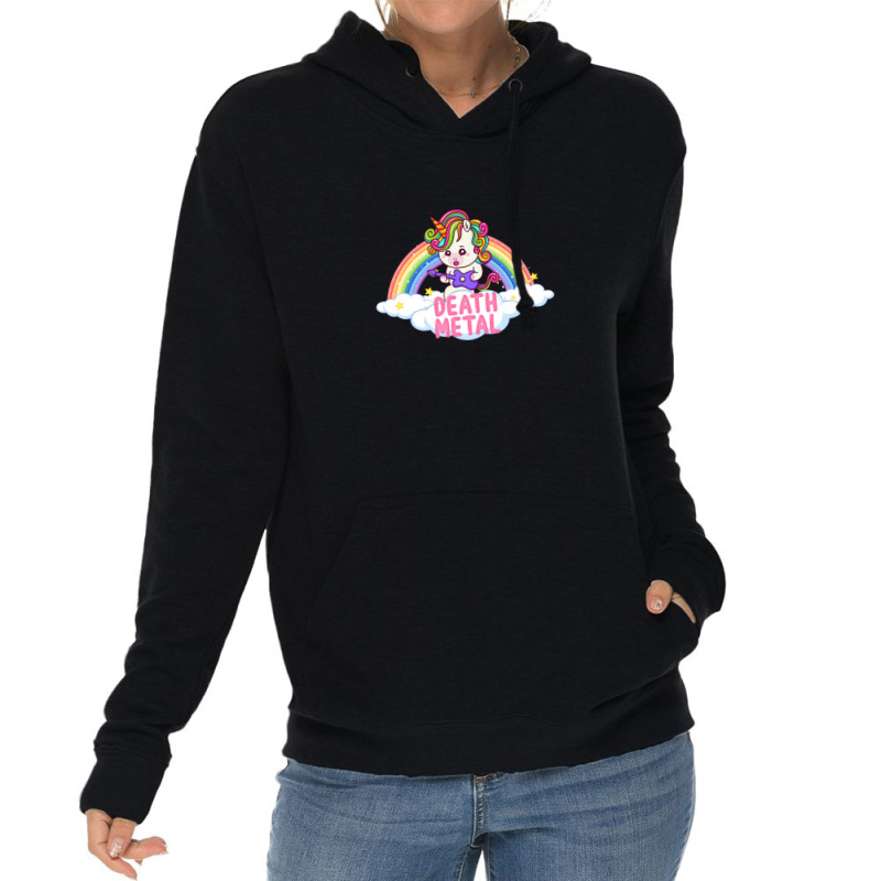 Heavy Death Metal Unicorn 2 Lightweight Hoodie | Artistshot