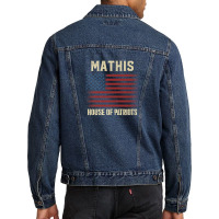 Mathis Last Name Surname American Flag Family Men Denim Jacket | Artistshot