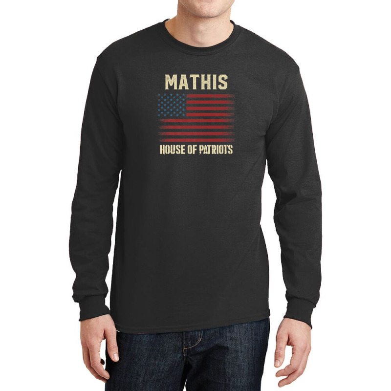 Mathis Last Name Surname American Flag Family Long Sleeve Shirts | Artistshot