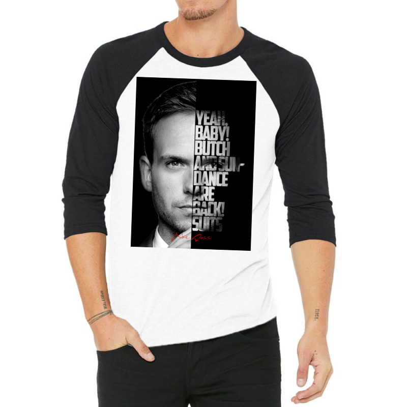 Black And White Mike Ross Quote Poster Love 3/4 Sleeve Shirt by sivelslebeckl | Artistshot