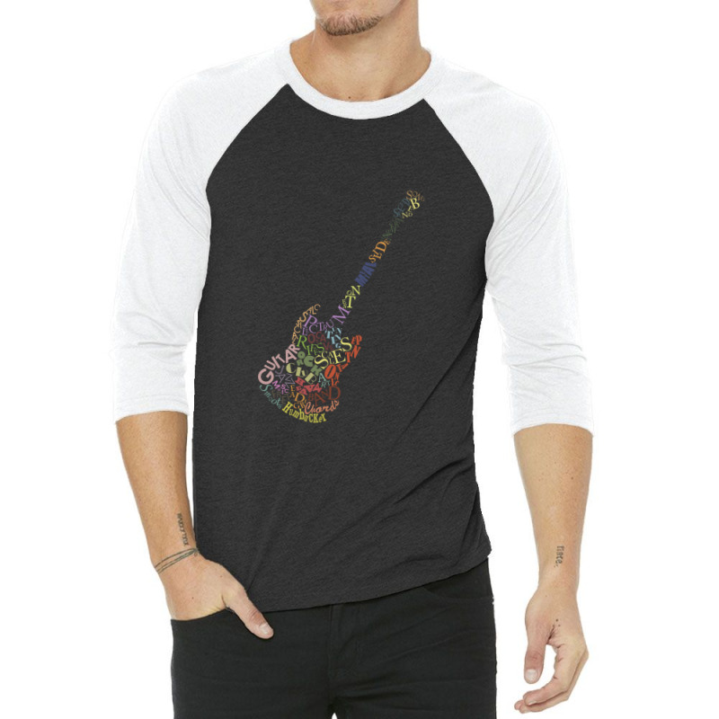 Guitar Typology No Background 3/4 Sleeve Shirt by MakaylaChristineSepich | Artistshot