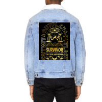 Golden Retro Survivor Poster Gift Unisex Sherpa-lined Denim Jacket | Artistshot