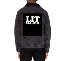 Lit Major Poster Travel Unisex Sherpa-lined Denim Jacket | Artistshot