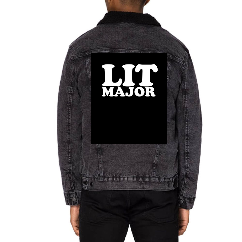 Lit Major Poster Travel Unisex Sherpa-Lined Denim Jacket by khomsioriada2 | Artistshot