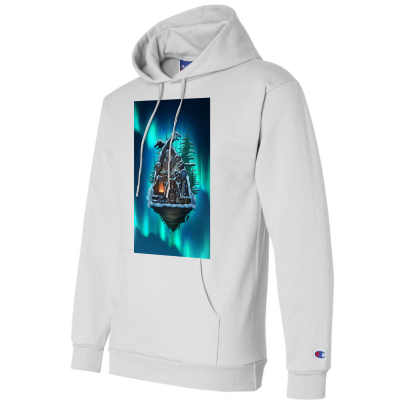 Flying Viking Hut Viking House  Aesthetic Summer Champion Hoodie | Artistshot