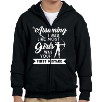 Trending Women Archer Not Like Most Girls Bow Hunting Youth Zipper Hoodie | Artistshot