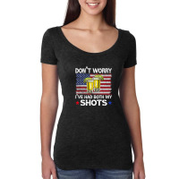 Don't Worry I've Had Both My Shots Funny Us Flag Women's Triblend Scoop T-shirt | Artistshot