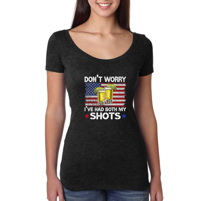 Don't Worry I've Had Both My Shots Funny Us Flag Women's Triblend Scoop T-shirt by asheeelaydif | Artistshot