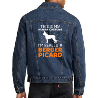 This Is My Human Costume I'm Really A Berger Picard Men Denim Jacket | Artistshot