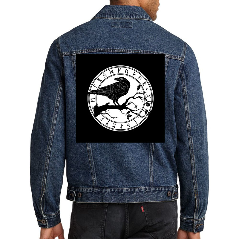 Raven Of Odin Norse Runes Tattoo Viking  Cool Tumblr Men Denim Jacket | Artistshot